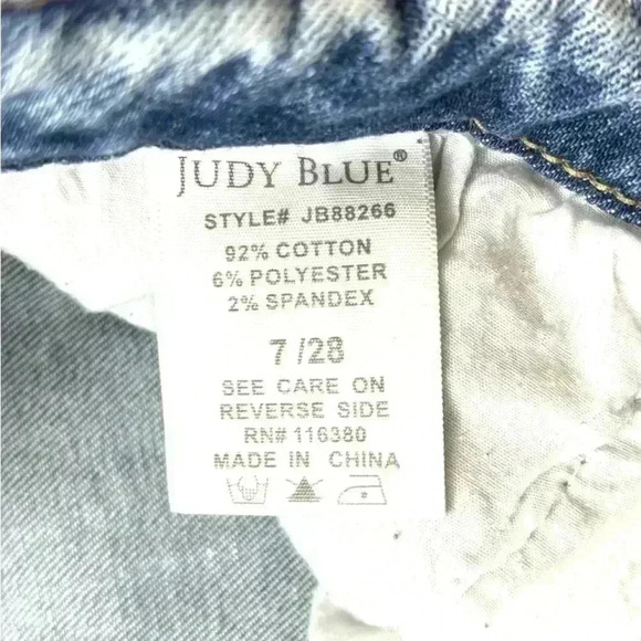 Judy Blue Acid Wash Distress Highrise Stretch Tummy Control Ankle Jean Size 7/27 - Picture 12 of 16